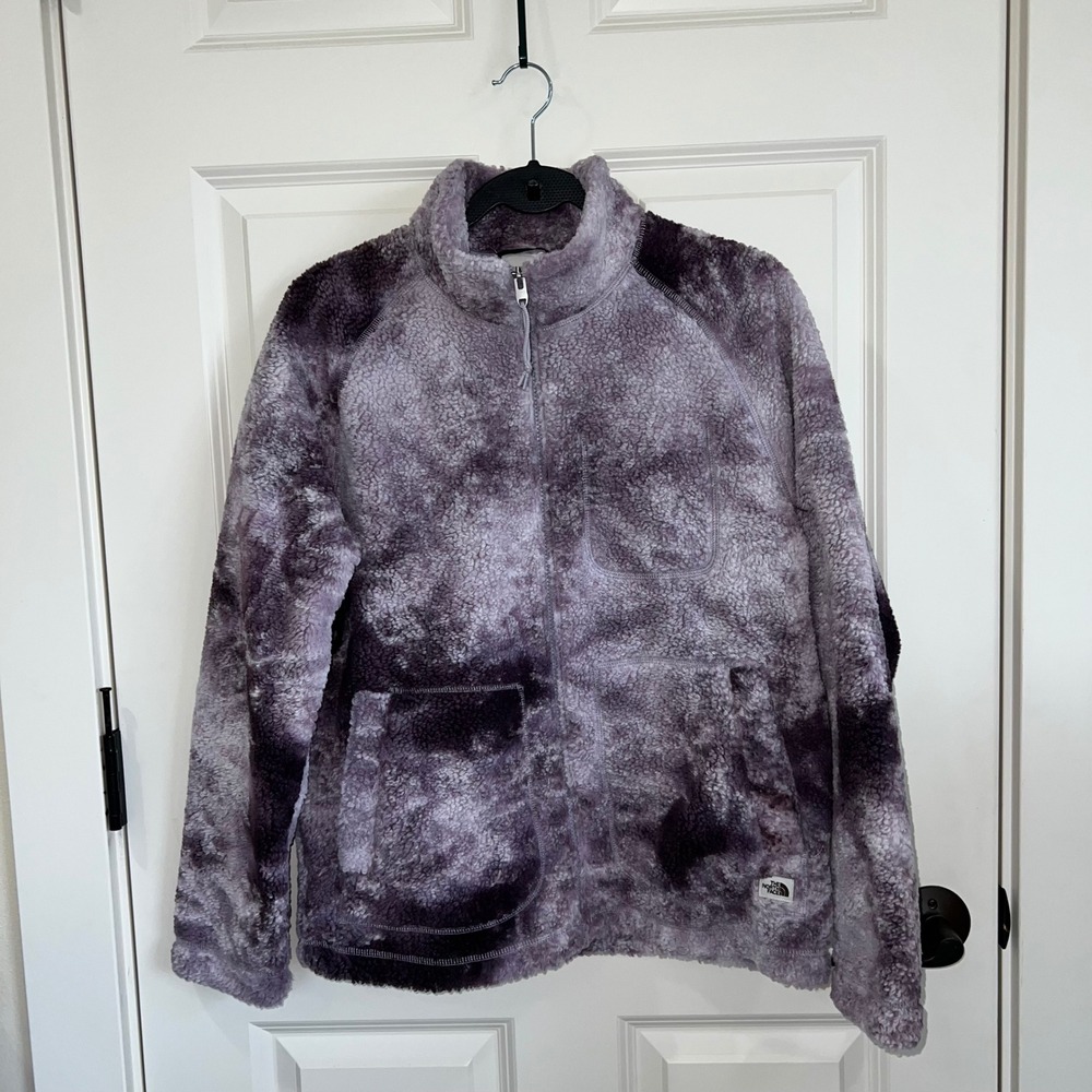 The North Face Ridge Fleece Zip Up Jacket Purple‎ Tie Dye Size Small